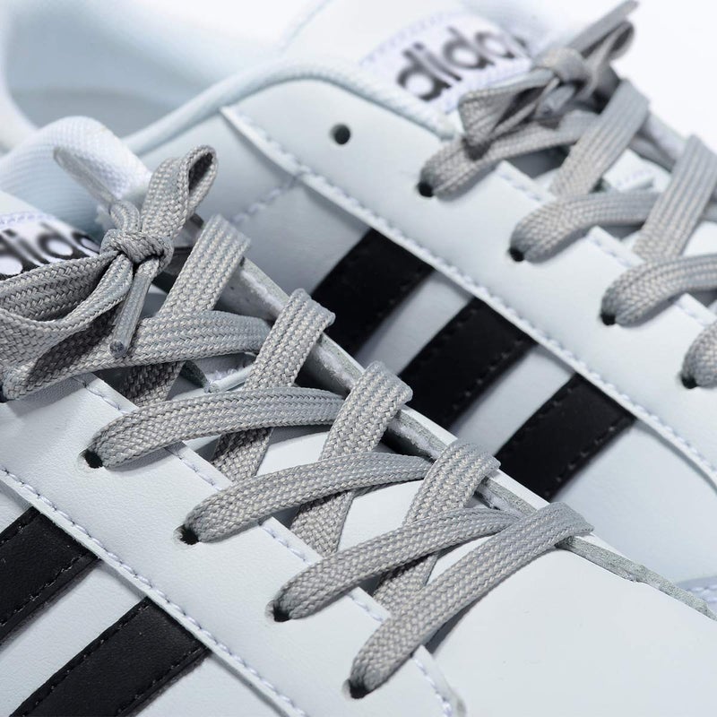 Curtual Wide Flat Athletic Shoelaces with Wide Shoelaces Flat Shoe Laces [2 Pairs] [6 Color][8 Size] for Sneakers and Shoes (54" inches (137 cm), Gray) - Image 2